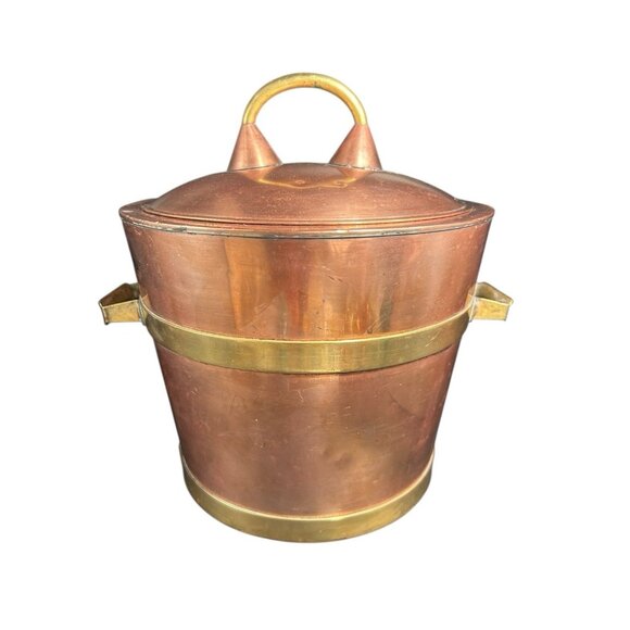 Copper Brass & Stainless Steel Ice Bucket James Casey Hand Made Arts & Crafts - Picture 1 of 16